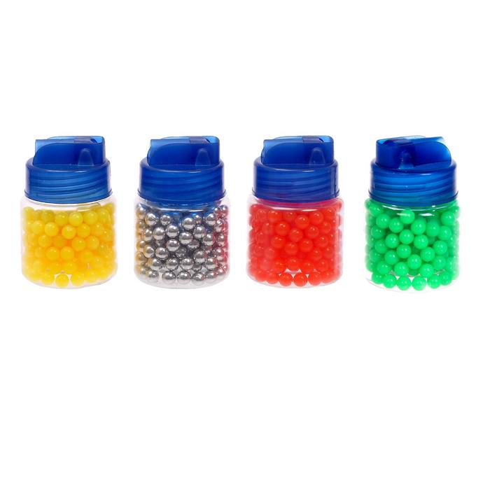 Пульки 6 мм пластиковые в банке, 200 шт., цвет МИКС - фото 1912112130