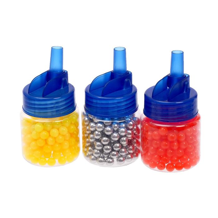 Пульки 6 мм пластиковые в банке, 200 шт., цвет МИКС - фото 1912112131
