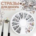 Стразы для декора, 12 ячеек, 1.5/2/2.5/3 мм, голографические - Фото 1