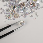 Стразы для декора, 12 ячеек, 1.5/2/2.5/3 мм, голографические - Фото 3