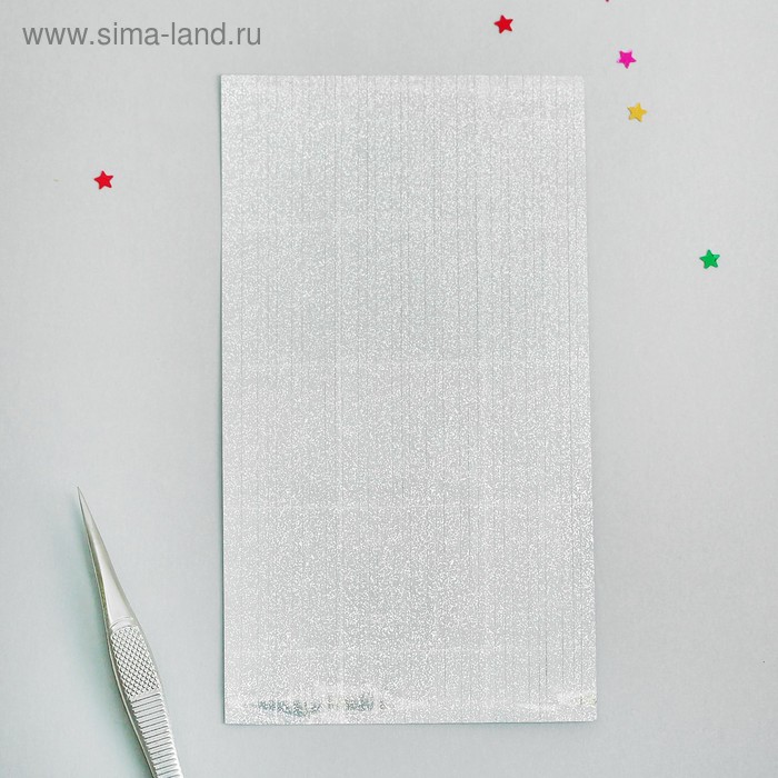 Лента клеевая для ногтей «Голография», 30 полосок на листе, 12,5 см, цвет серебряный - Фото 1