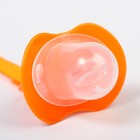Пустышка силиконовая ортодонтическая с держателем и колпачком, от 0 мес., цвет оранжевый - Фото 6
