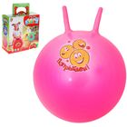 Мяч-попрыгун с рожками "Счастливые улыбки", d=55 см, 420 гр, МИКС - Фото 1