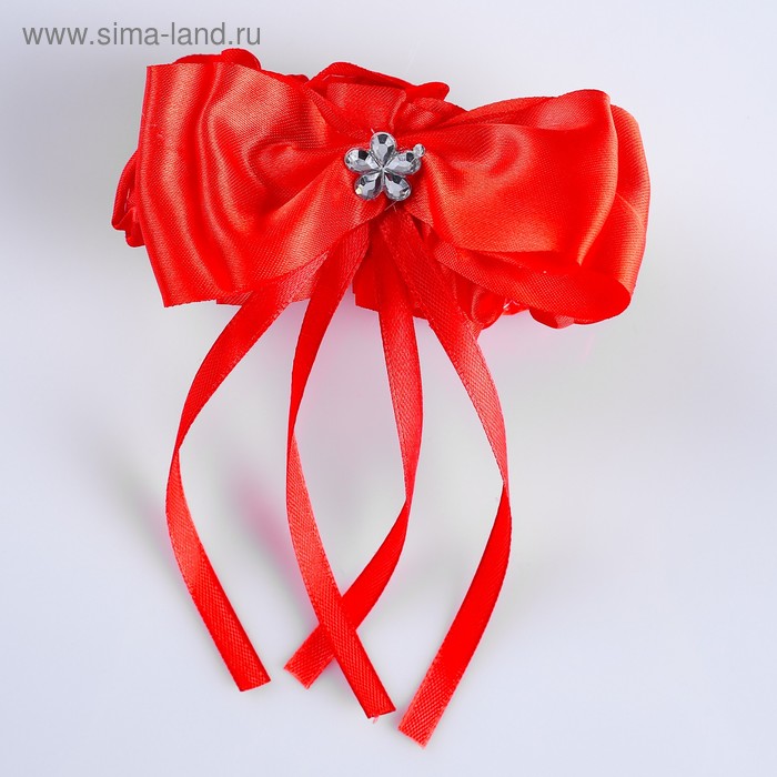 Подвязка для невесты "Бант", красная - Фото 1