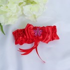 Подвязка для невесты "Бант", красная - Фото 3