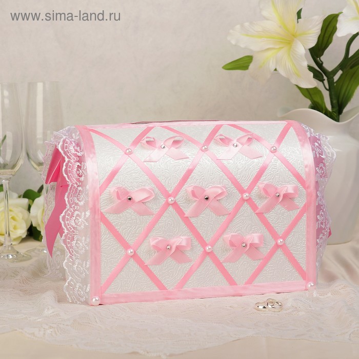 Коробка для денег «Бант», розовая, неразборная - Фото 1