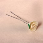 Набор цветков на шпильке "Роза", с листком, 10 шт, айвори - Фото 3