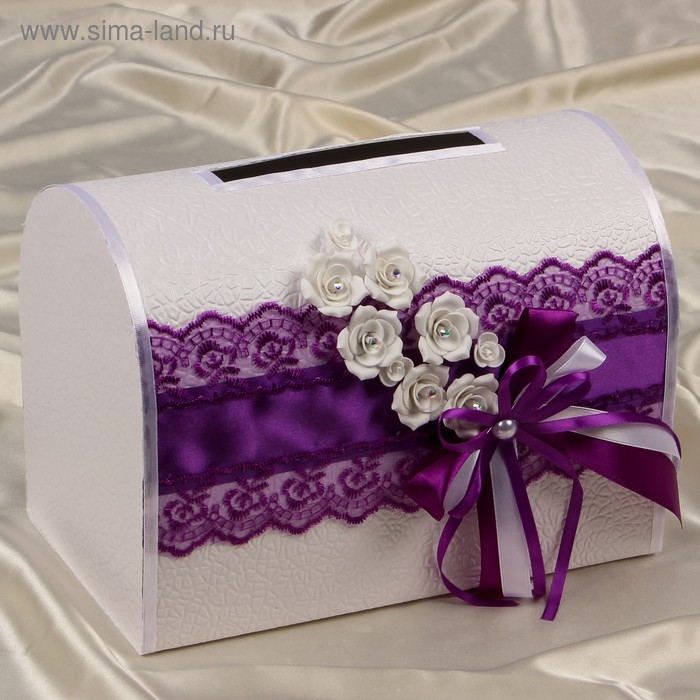 Коробка для денег «Аврора», фиолетовая, неразборная - Фото 1
