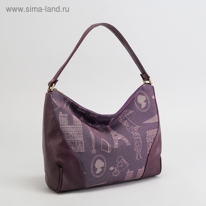 Сумка женская, отдел на молнии, наружный карман, цвет фиолетовый - Фото 1