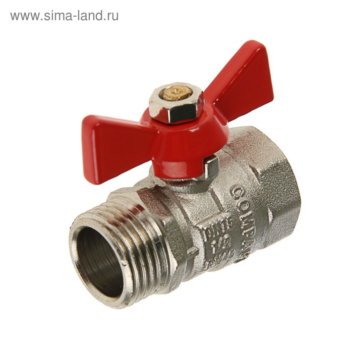 Кран шаровой Valtec compact, внутренняя/наружная резьба 1/2", бабочка - Фото 1