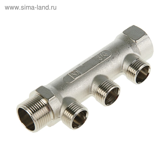 Коллектор Valtec, 3/4" х 1/2" 3 выхода, с наружной резьбой - Фото 1