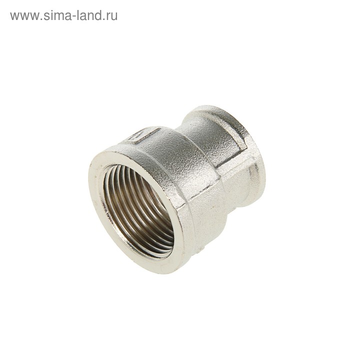 Муфта переходная Valtec, 1/2" x 3/4", никелированная латунь - Фото 1