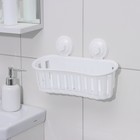 Полка для ванных принадлежностей на вакуммных присосках, 30×11×9 см, цвет белый - фото 3724017