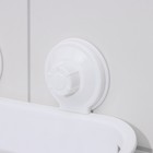 Держатель для ванных принадлежностей на вакуммных присосках, 30×11×9 см, цвет белый - Фото 3