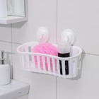 Держатель для ванных принадлежностей на вакуммных присосках, 30×11×9 см, цвет белый - Фото 4