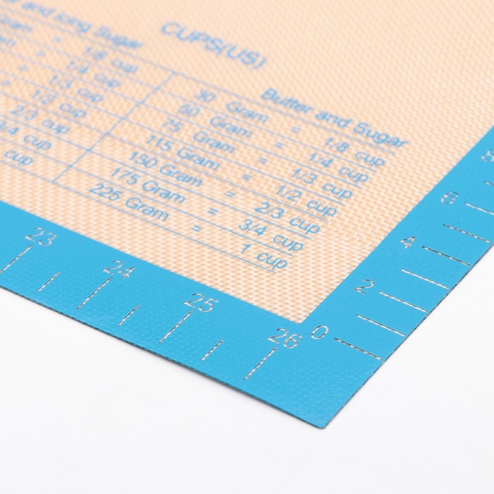 Армированный коврик с разметкой, силикон, 71×50,5 см, цвет синий - фото 1889248328