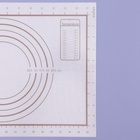 Коврик для выпечки и раскатки теста с разметкой, армированный, силикон, 42×29,5 см, белый - Фото 3