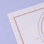 Коврик для выпечки и раскатки теста с разметкой, армированный, силикон, 42×29.5 см, белый - фото 23227149
