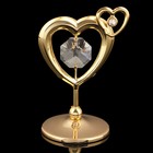 Сувенир «Сердце», 5,5х4х3 см, с кристаллами - Фото 1