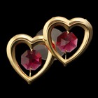 Сувенир «Два сердца», на присоске, с кристаллами - Фото 1