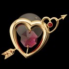 Сувенир «Сердце», на присоске, 2,5х5х4 см, с кристаллами - Фото 1