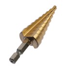 Сверло ступенчатое ТУНДРА, HSS, TiN, шестигранный хвостовик, 4 - 20 мм - Фото 2