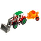 Трактор инерционный «Строитель», с бетономешалкой, МИКС, в пакете - фото 24634134