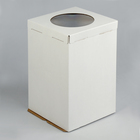Кондитерская упаковка, короб белый, с окном, 30 х 30 х 45 см - Фото 1