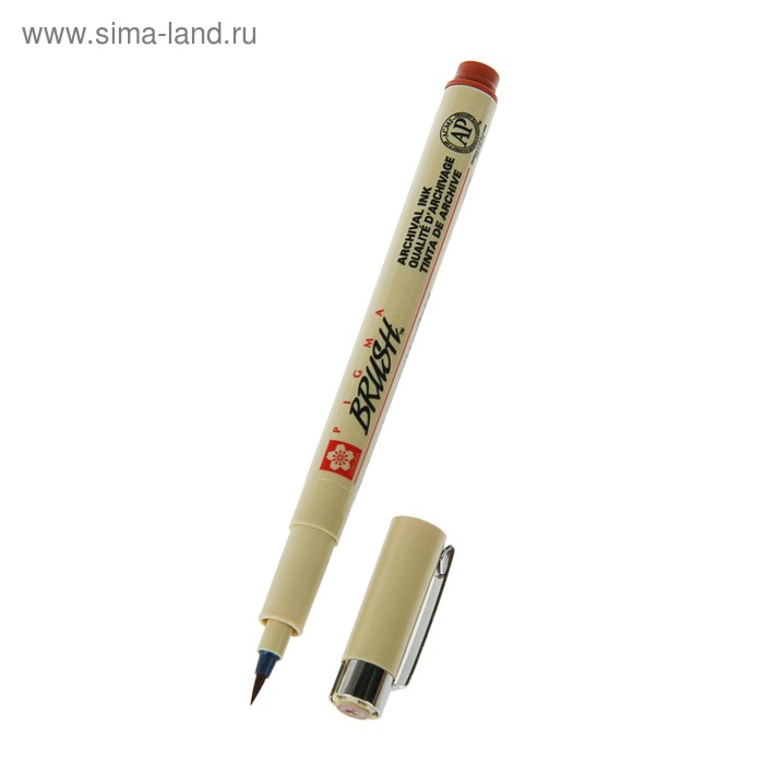 Ручка кисть капиллярная Sakura Pigma Brush коричневый - Фото 1