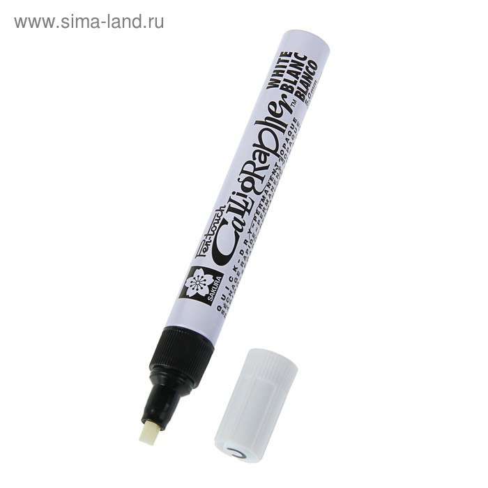 Маркер для каллиграфии Sakura Pen-Touch Calligrapher 5.0 мм , спиртовая основа, цвет белый XPFK-C#50 - Фото 1