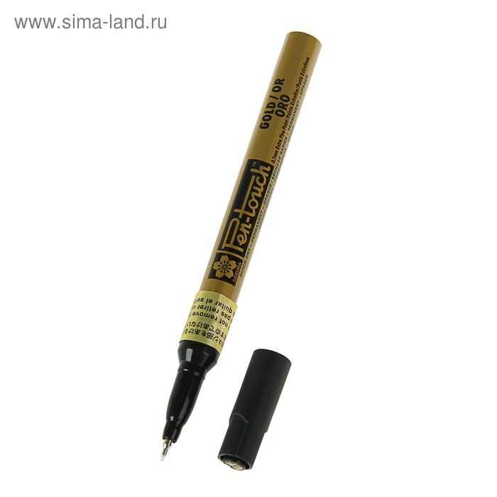 Маркер перманентный для декора Sakura Pen-Touch узел-игла 0.7 мм спиртовая основа Золотой - Фото 1