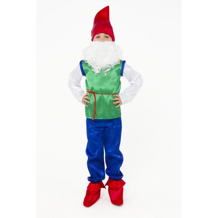 Карнавальный костюм «Гном», текстиль, размер 26, рост 104 см - Фото 1