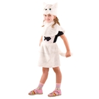 Карнавальный костюм «Кошка» цвет белый, мех, рост 110 см, размер 28 - фото 110056752