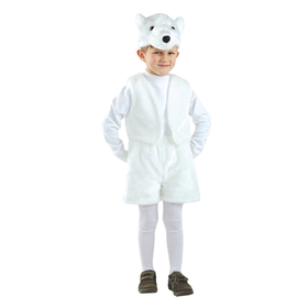 Карнавальный костюм «Белый медведь», рост 110 см, размер 28
