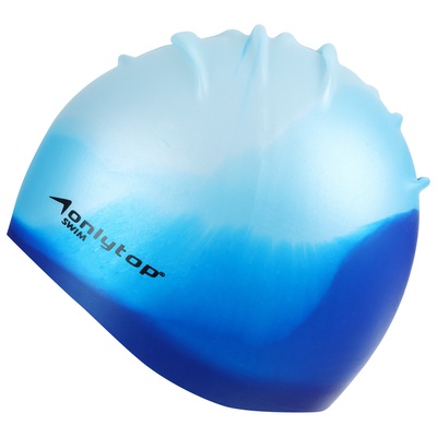 Шапочка для плавания подростковая ONLYTOP, силиконовая, обхват 54-60 см, МИКС