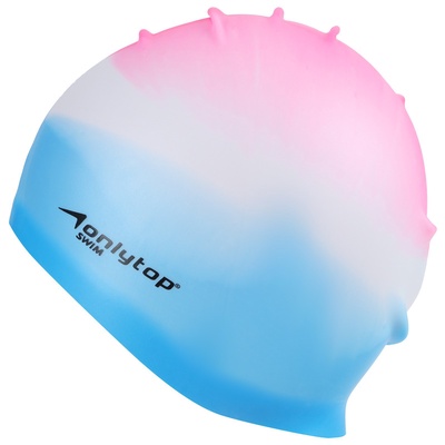 Шапочка для плавания подростковая ONLYTOP, силиконовая, обхват 54-60 см, МИКС