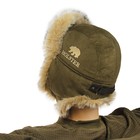 Шапка-ушанка Хольстер, замша с мембранным покрытием, размер 59-60, олива - Фото 5