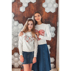 Свитшот женский family look  "Сердце 1" OXO-0202-014, цвет молочный, р-р 54(XXL) - Фото 6