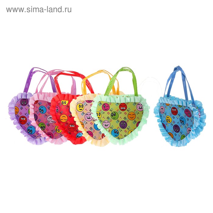 Сумочка детская сердечком с рюшами, цвета МИКС - Фото 1