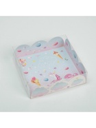 Коробка для печенья, кондитерская упаковка с пластиковой крышкой, «Побалуй себя», 10.5 х 10.5 х 3 см - Фото 2