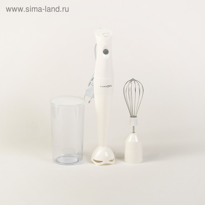 Блендер Luazon LBR-09, бело-серый, 250 Вт, пластик, венчик, стакан - Фото 1