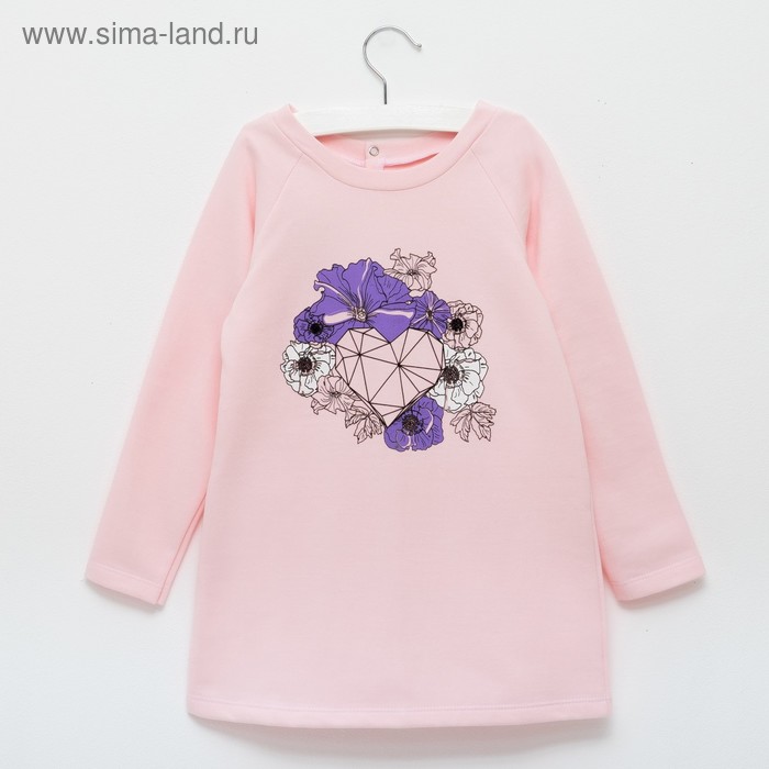 Платье для девочки KAFTAN "Цветы" розовое, р-р 32 (110-116 см) 5-6 л, 100% хл - Фото 1