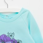 Платье для девочки KAFTAN "Цветы" голубое, р-р 30 (98-104 см) 3-4 г, 100% хл - Фото 3
