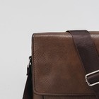 Планшет мужской, отдел на молнии, 2 наружных кармана, регулируемый ремень, цвет коричневый - Фото 4