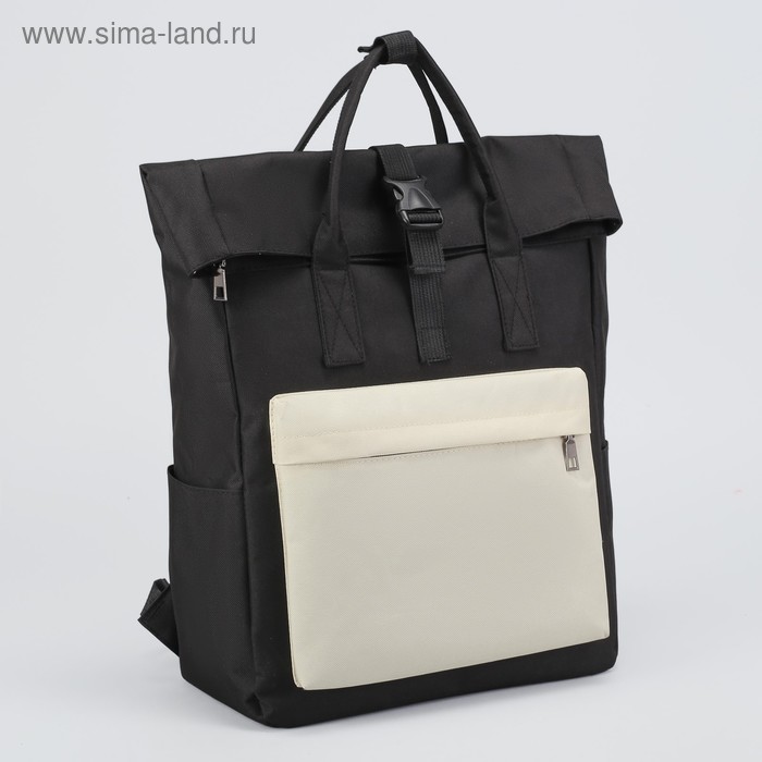 Рюкзак-сумка, отдел на молнии, 2 наружных кармана, 2 боковых кармана, цвет чёрный - Фото 1