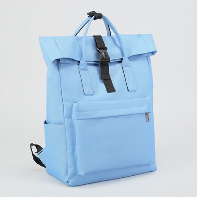 Рюкзак-сумка, отдел на молнии, 2 наружных кармана, 2 боковых кармана, цвет голубой