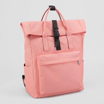 Рюкзак-сумка, отдел на молнии, 2 наружных кармана, 2 боковых кармана, цвет розовый