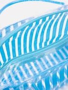 Косметичка - сумка на молнии для бассейна, с ручками, в полоску, голубая - Фото 3