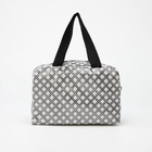 Косметичка-сумка на молнии с сеткой, с ручками, с принтом, молочная - Фото 2