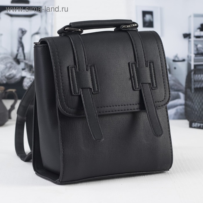 Рюкзак-сумка, отдел на молнии, цвет чёрный - Фото 1